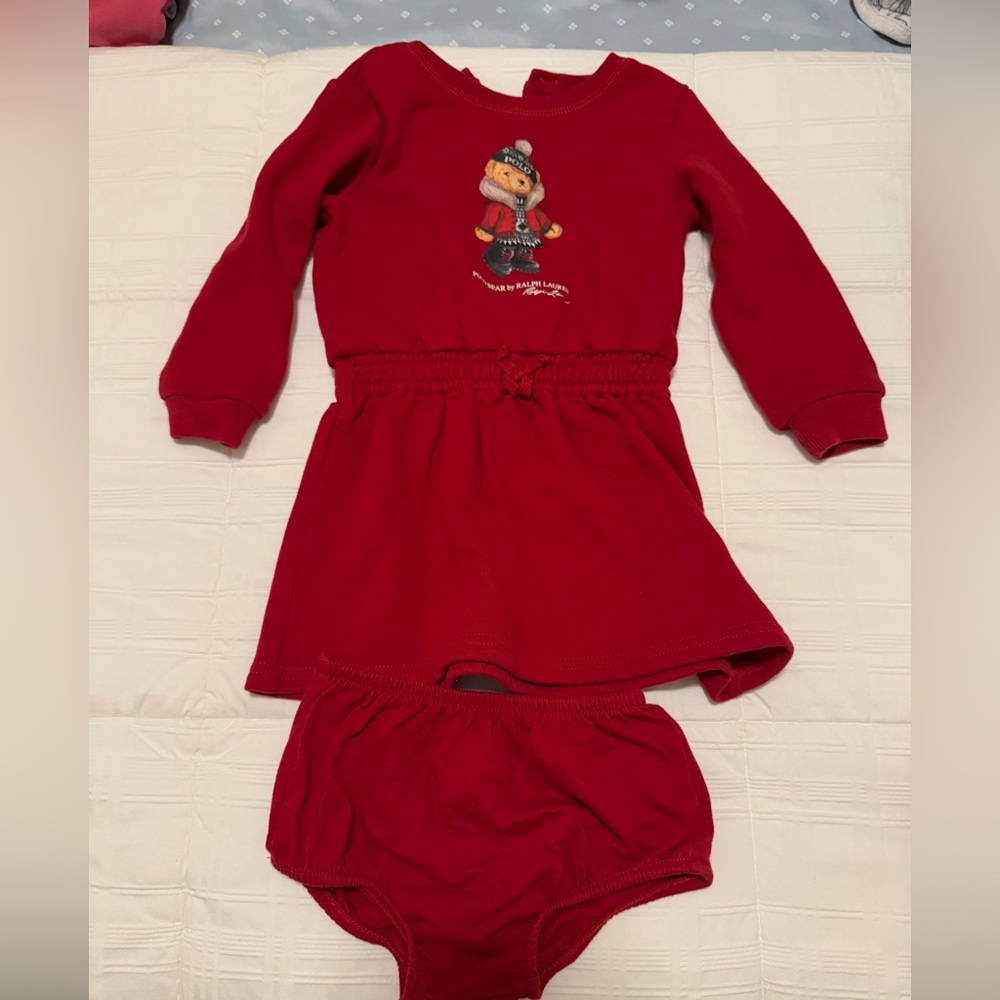 Ralph Lauren Bear Red Toddler Outfit